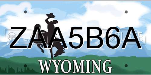 ZAA5B6A Wyoming License Plate