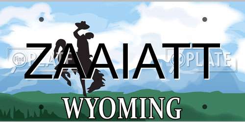 ZAAIATT Wyoming License Plate