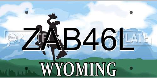 ZAB46L Wyoming License Plate