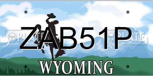 ZAB51P Wyoming License Plate