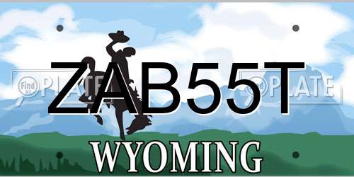 ZAB55T Wyoming License Plate