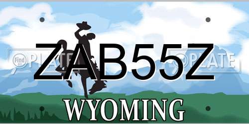 ZAB55Z Wyoming License Plate