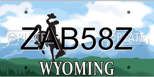 ZAB58Z Wyoming License Plate