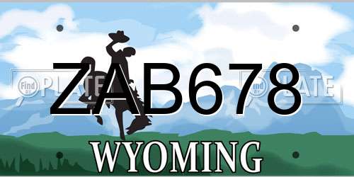 ZAB678 Wyoming License Plate