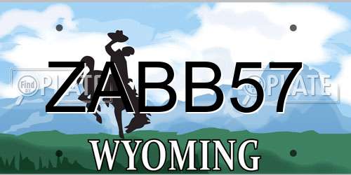 ZABB57 Wyoming License Plate
