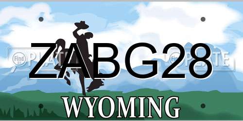 ZABG28 Wyoming License Plate