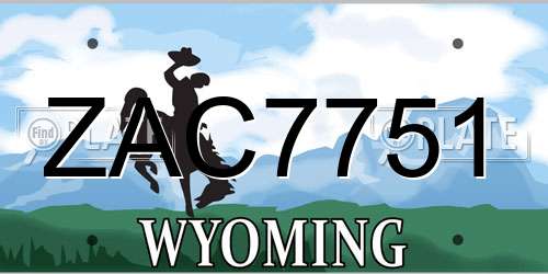 ZAC7751 Wyoming License Plate