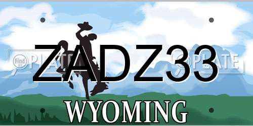 ZADZ33 Wyoming License Plate