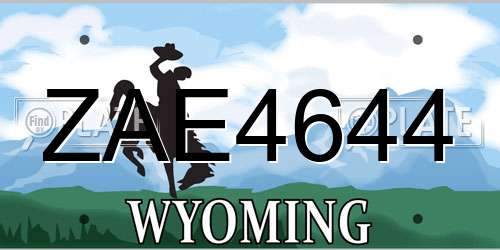 ZAE4644 Wyoming License Plate