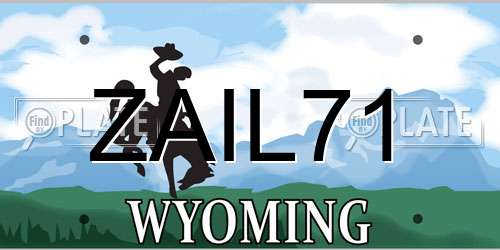 ZAIL71 Wyoming License Plate