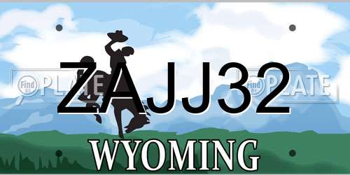 ZAJJ32 Wyoming License Plate