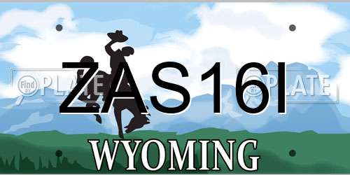 ZAS16I Wyoming License Plate