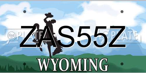 ZAS55Z Wyoming License Plate