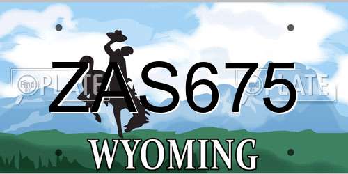 ZAS675 Wyoming License Plate