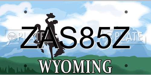 ZAS85Z Wyoming License Plate