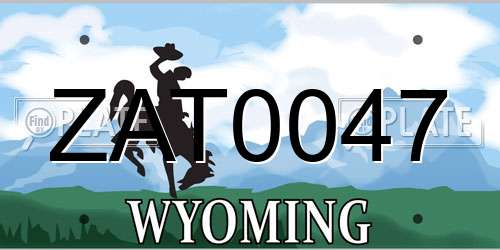 ZAT0047 Wyoming License Plate