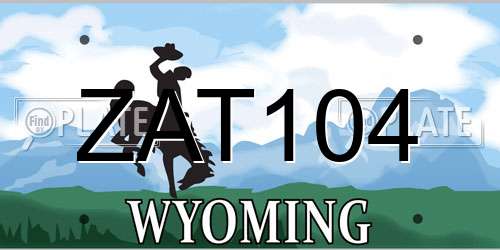 ZAT104 Wyoming License Plate