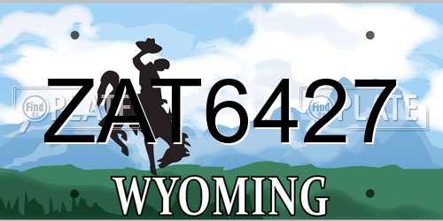 ZAT6427 Wyoming License Plate