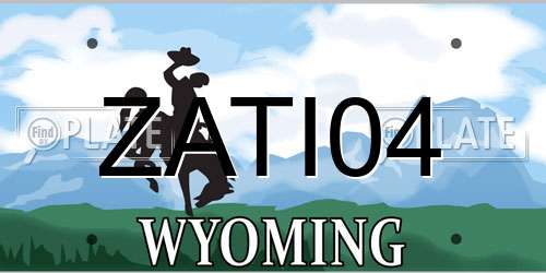 ZATI04 Wyoming License Plate