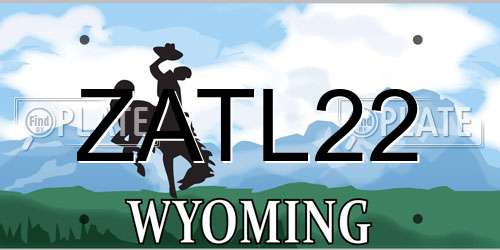ZATL22 Wyoming License Plate