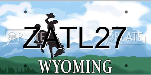 ZATL27 Wyoming License Plate
