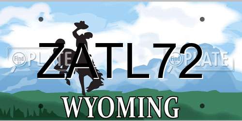 ZATL72 Wyoming License Plate