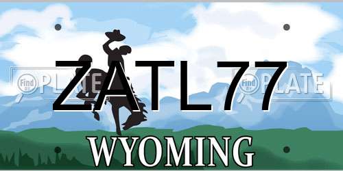 ZATL77 Wyoming License Plate