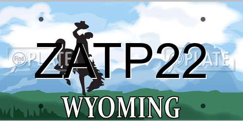 ZATP22 Wyoming License Plate
