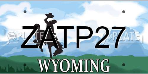 ZATP27 Wyoming License Plate