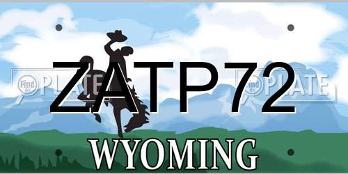 ZATP72 Wyoming License Plate