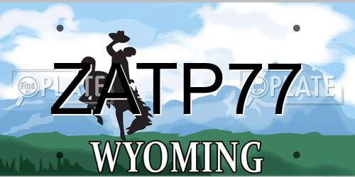 ZATP77 Wyoming License Plate