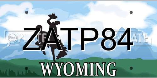 ZATP84 Wyoming License Plate