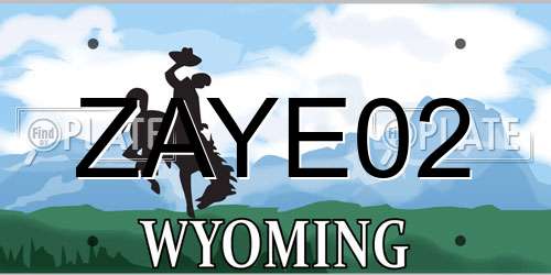 ZAYE02 Wyoming License Plate