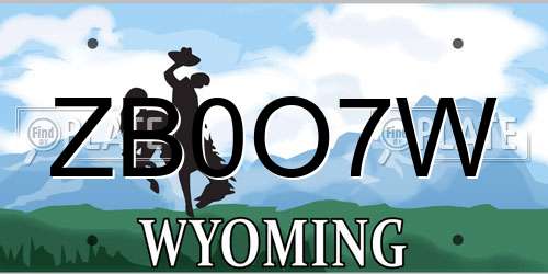 ZB0O7W Wyoming License Plate