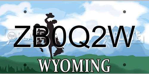 ZB0Q2W Wyoming License Plate