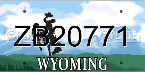 ZB20771 Wyoming License Plate