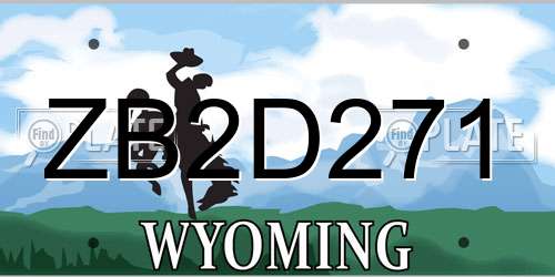 ZB2D271 Wyoming License Plate