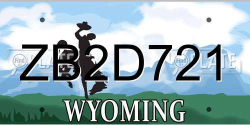 ZB2D721 Wyoming License Plate