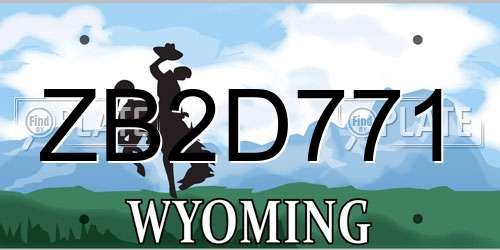 ZB2D771 Wyoming License Plate