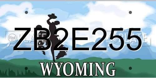 ZB2E255 Wyoming License Plate