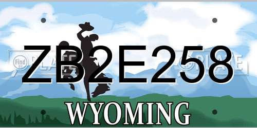 ZB2E258 Wyoming License Plate