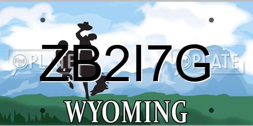 ZB2I7G Wyoming License Plate