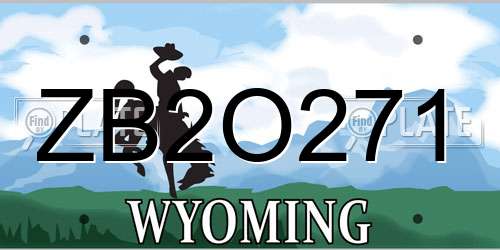 ZB2O271 Wyoming License Plate
