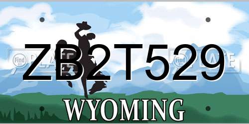 ZB2T529 Wyoming License Plate