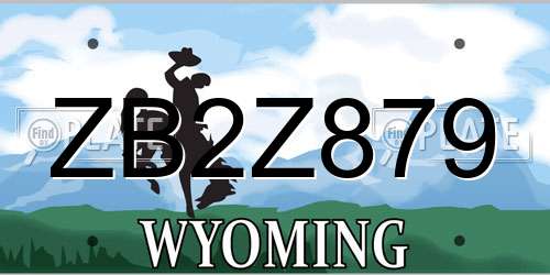 ZB2Z879 Wyoming License Plate