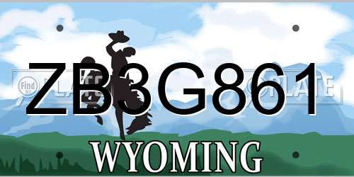 ZB3G861 Wyoming License Plate