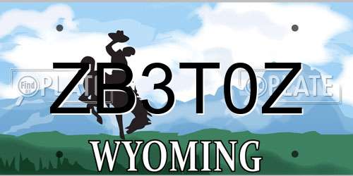 ZB3T0Z Wyoming License Plate