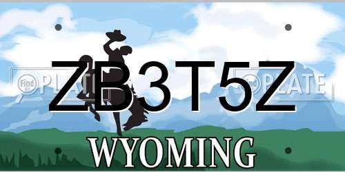 ZB3T5Z Wyoming License Plate