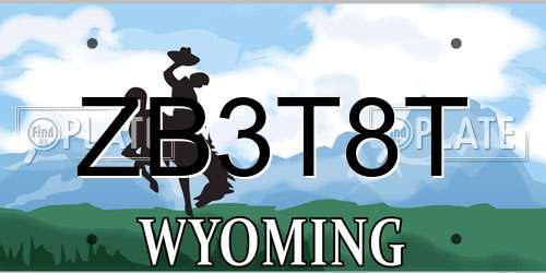 ZB3T8T Wyoming License Plate