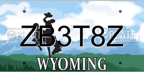 ZB3T8Z Wyoming License Plate